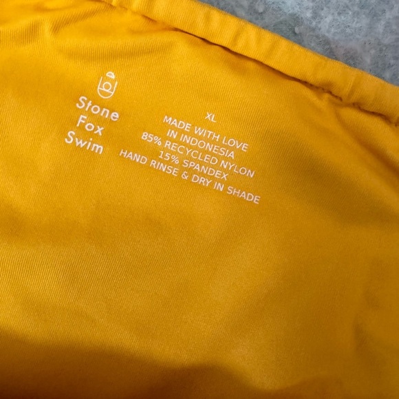 Stone Fox River Bikini Swim Bottom Honeycomb Yellow XL - Picture 5 of 6